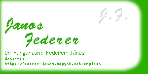 janos federer business card